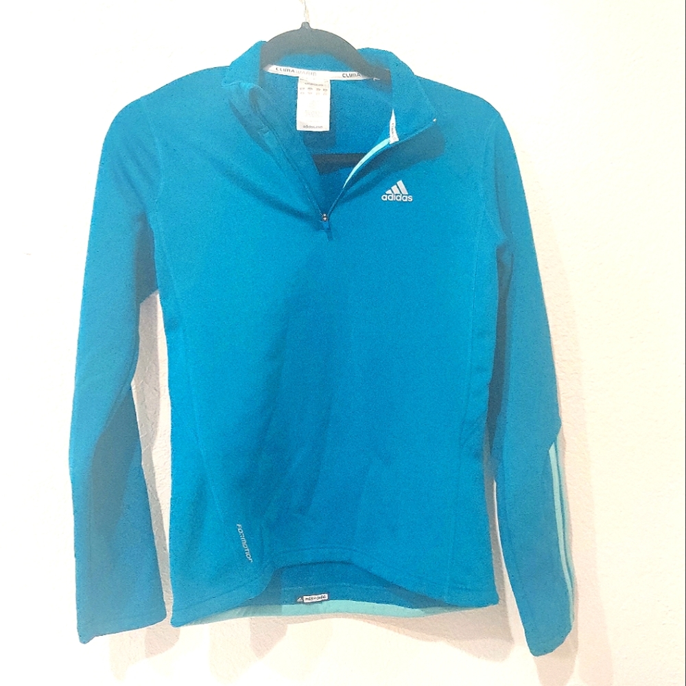 adidas small half-zip blue sweatshirt